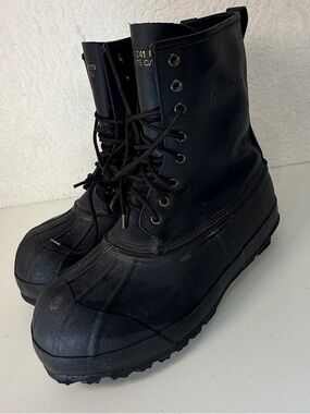 Cool Pac Rainfair Duck Boots Black Waterproof Lace Up Work Boots Mens Size 7